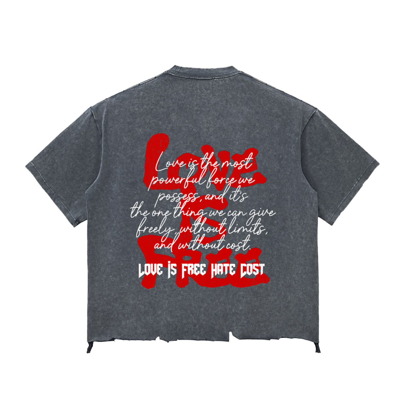 Love is Free HateCost Broken Heart Script Tee